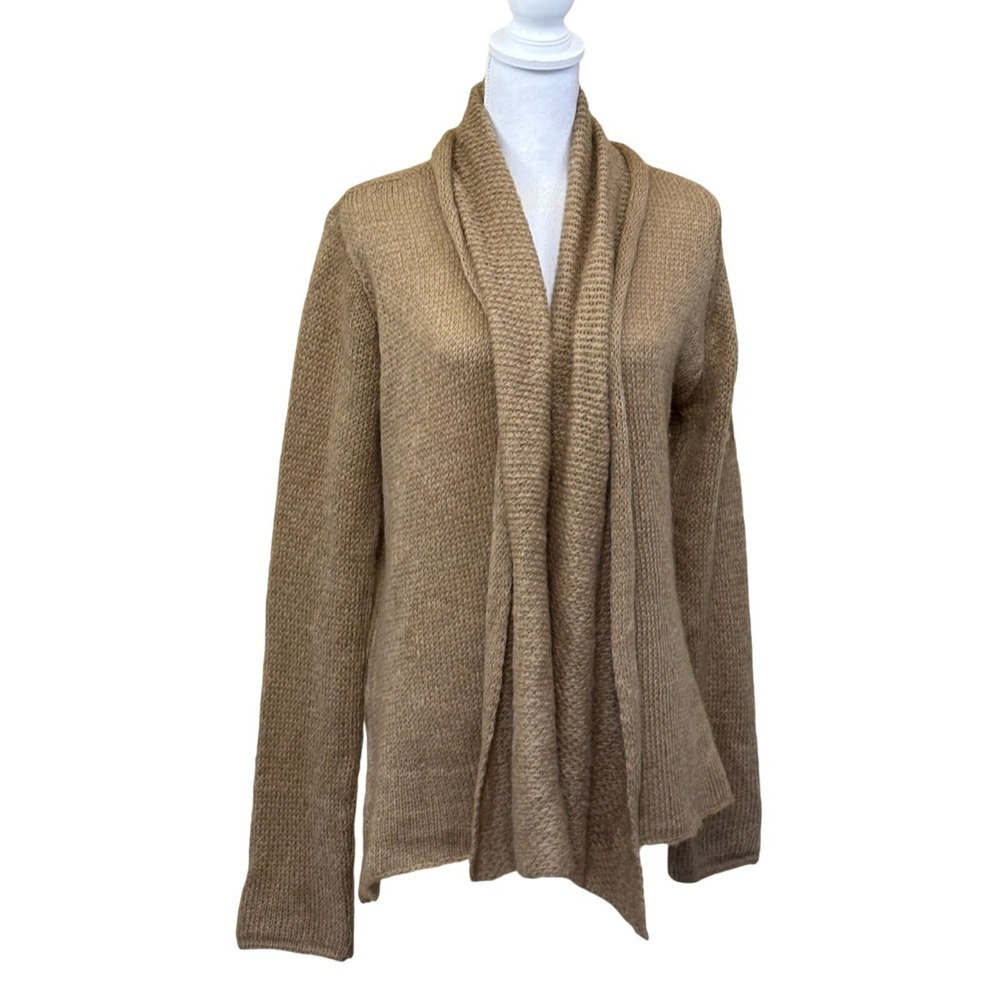 Wooden Ships Paola Buendia Mohair Wool Blend Open Cardigan Tan Camel M/L